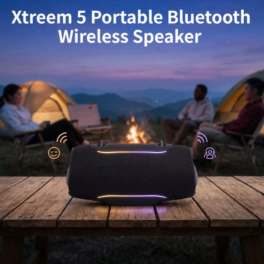Xtreem 5 Portable Bluetooth Speaker Wireless IP68 Waterproof Subwoofer Deep Bass Powerful Sound for Outdoor Travel Beach Party