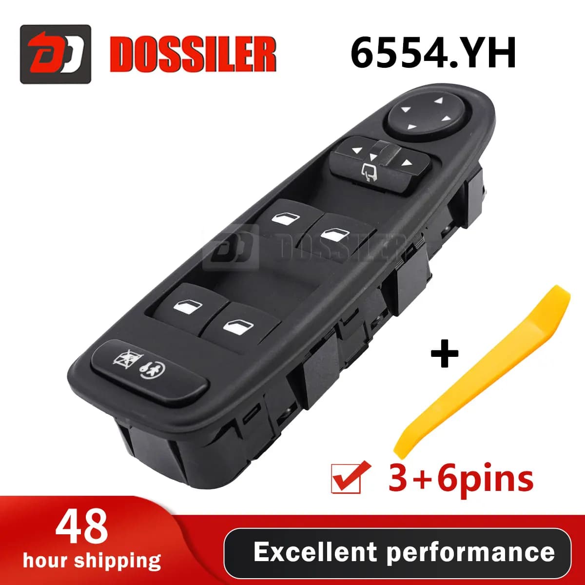 6554.YH Dossiler Electric Power Window Switch Window Lift Control Button Fits For CITROEN C4 Grand Picasso Picasso 2004-2014