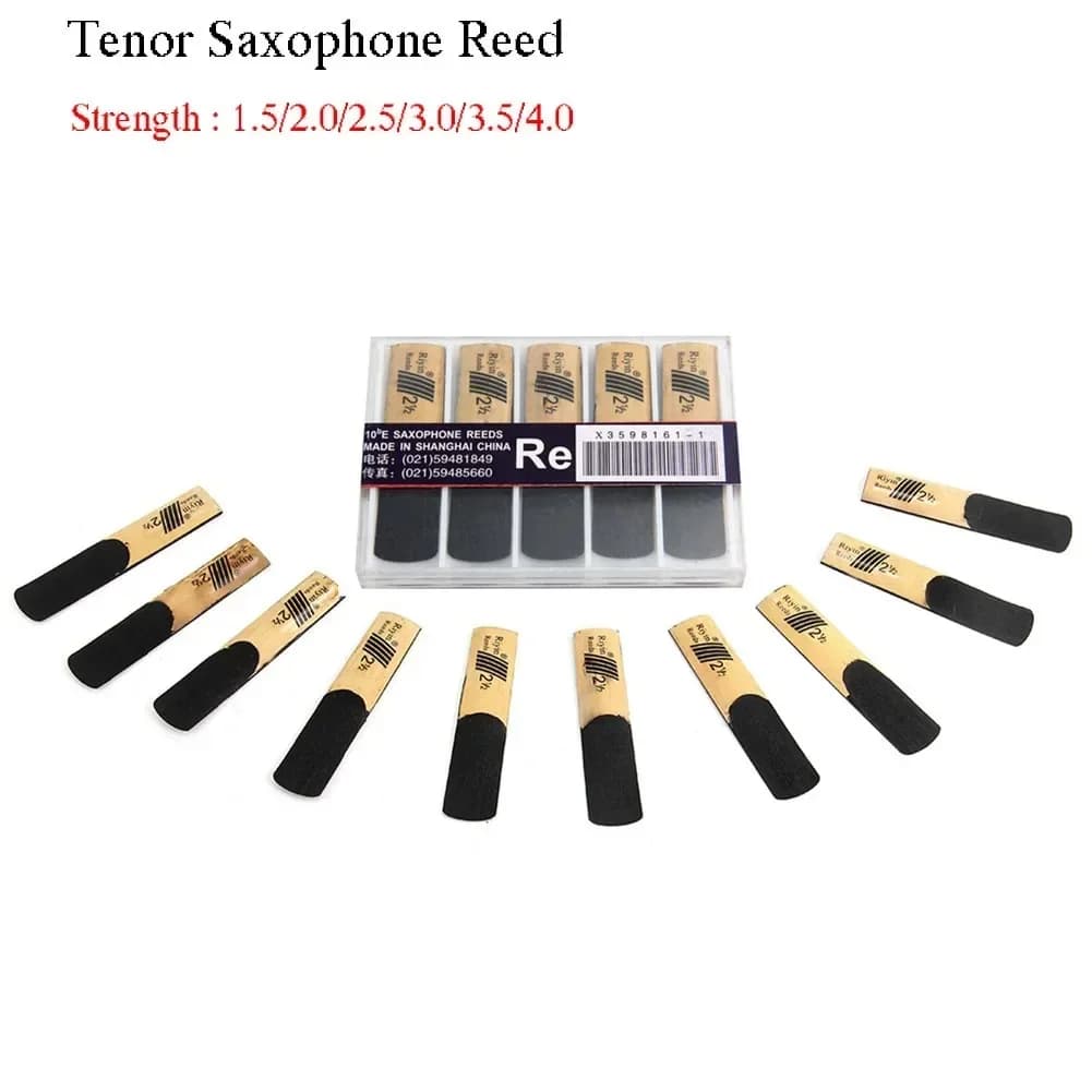 SC 10Pcs Tenor Sax Saxophone Reed Set With Transparent Plastic Box Strength1.5/2.0/2.5/3.0/3.5/4.0 Woodwind Instrument Accessori