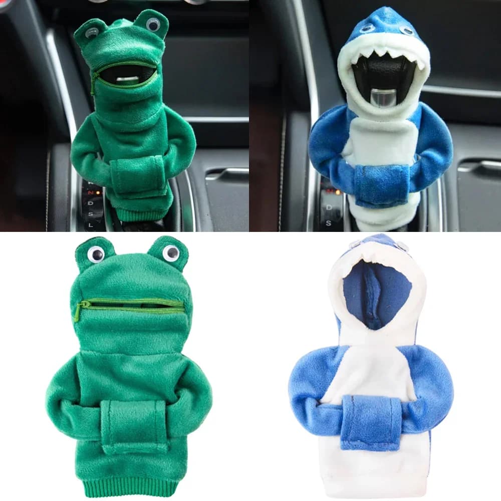 Fashion Hoodie Car Cute Cartoon Gear Shift Knob Cover Gearshift Handle Gear Lever Decorative Hoodie Cover Auto Interior Accessor