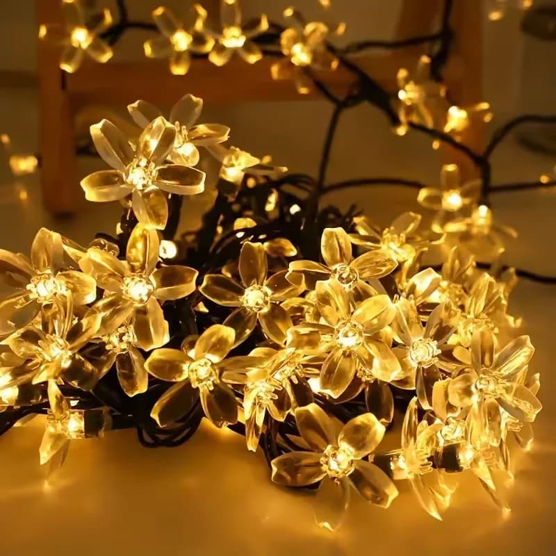 Luci Solari a LED a Forma di Sakura con 8 Modalità, Luci Decorative da Giardino Impermeabili per Festival, Matrimoni e Feste