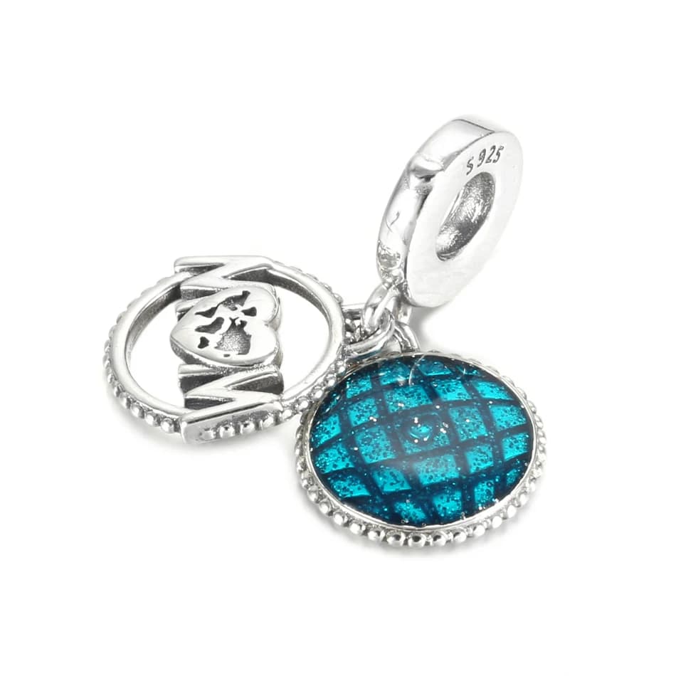 Ciondolo pendente placcato in argento lettiera globo mamma ciondolo perlina adatto braccialetto da donna braccialetto ragazza regalo di compleanno gioielli fai da te