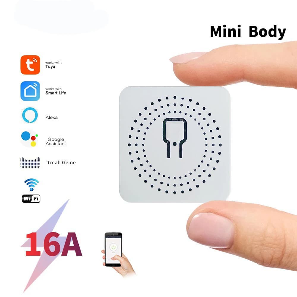 16A Controllo bidirezionale WiFi fai da te Mini Smart Light Switch Tuya/Smartlife APP Telecomando per Alexa Google Home Automation