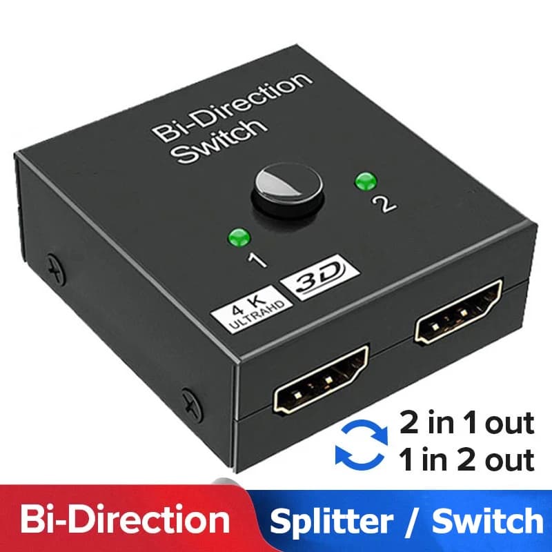 Adattatore compatibile HDMI Convertitore 2 in 1 uscita Switch Splitter bidirezionale 2.0 1x2/2x1 per TV Box PS4 Pro/4/3 Switcher 4K