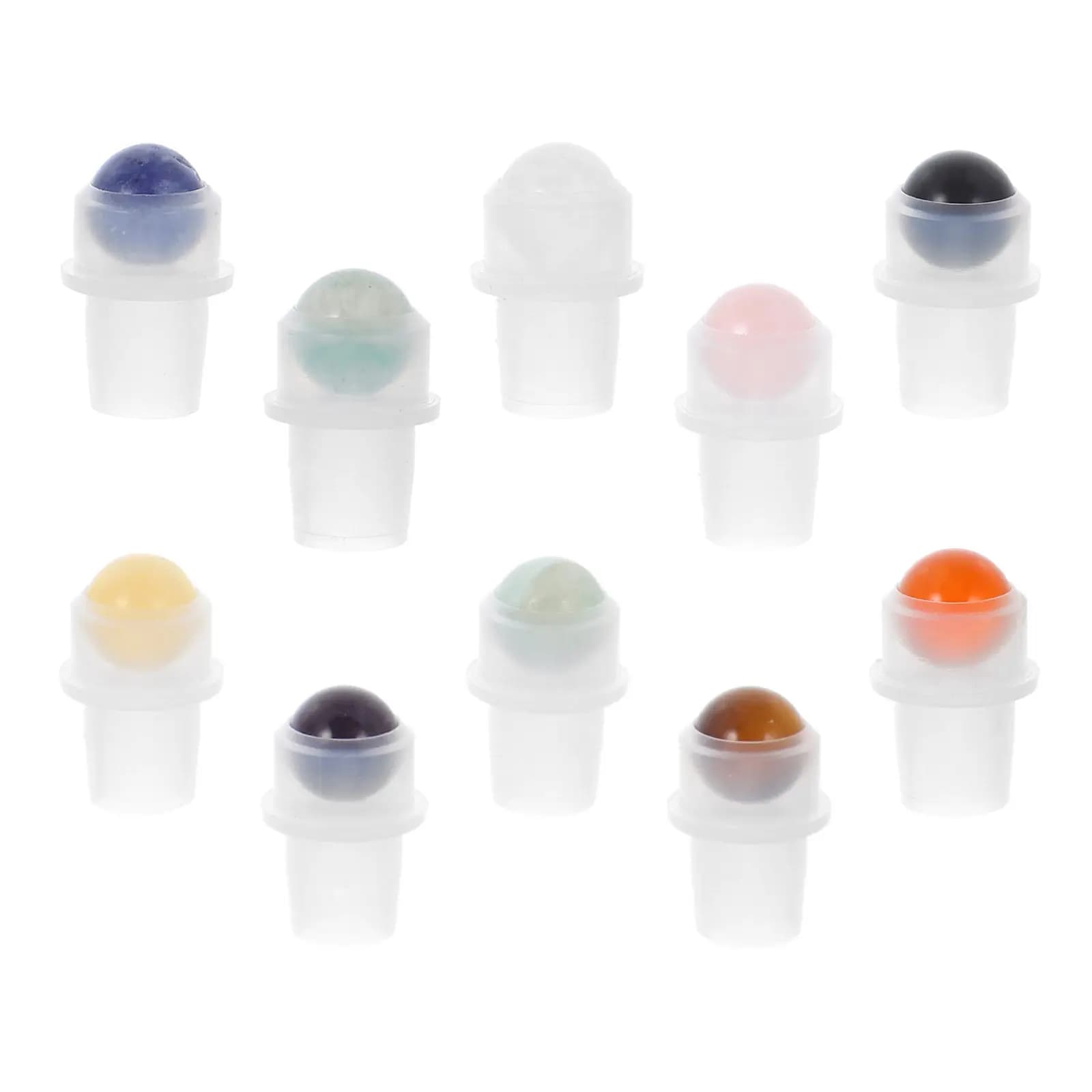 10 inserti a sfera per flaconi di oli essenziali, in vetro ambrato, ricaricabili, a prova di perdite, per uso domestico, spa e ufficio.