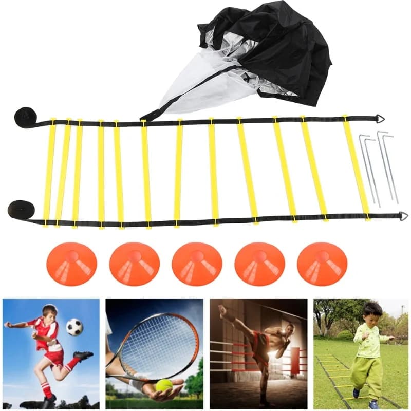 Set of Equipment for Calcistic Training: Scale, Disco, Parachutes, Jumping and Agility Corda