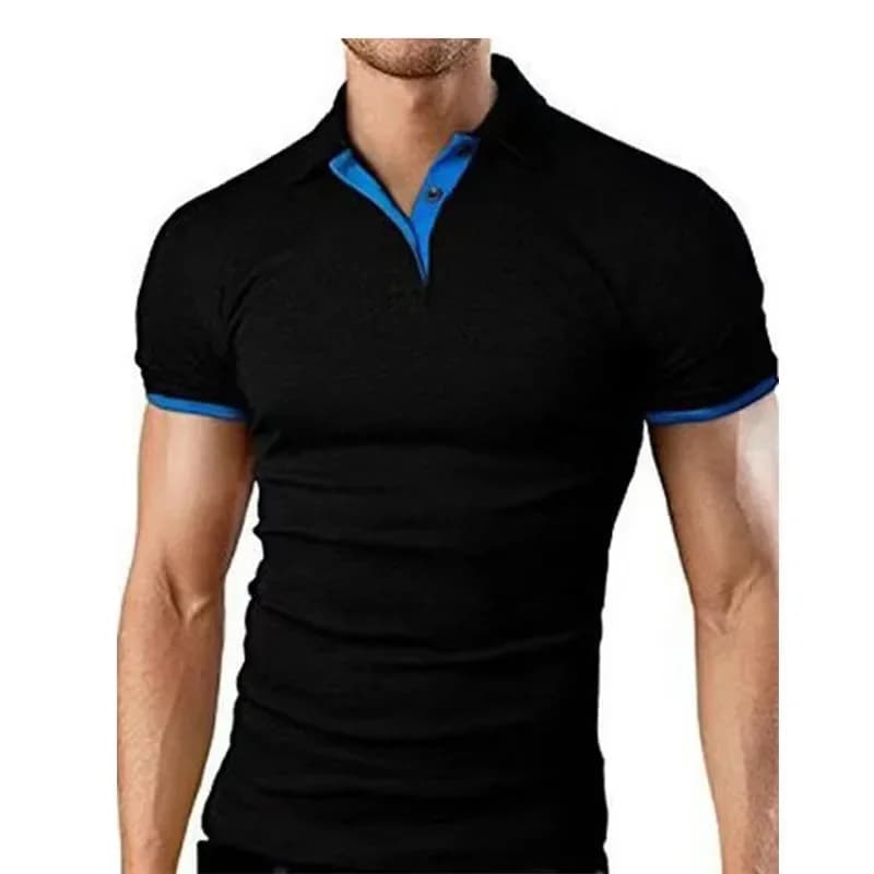 Men Short Sleeve Polo Solid White Cotton Moisture Wicking Clean Minimal Golf Daily Summer Standard Size