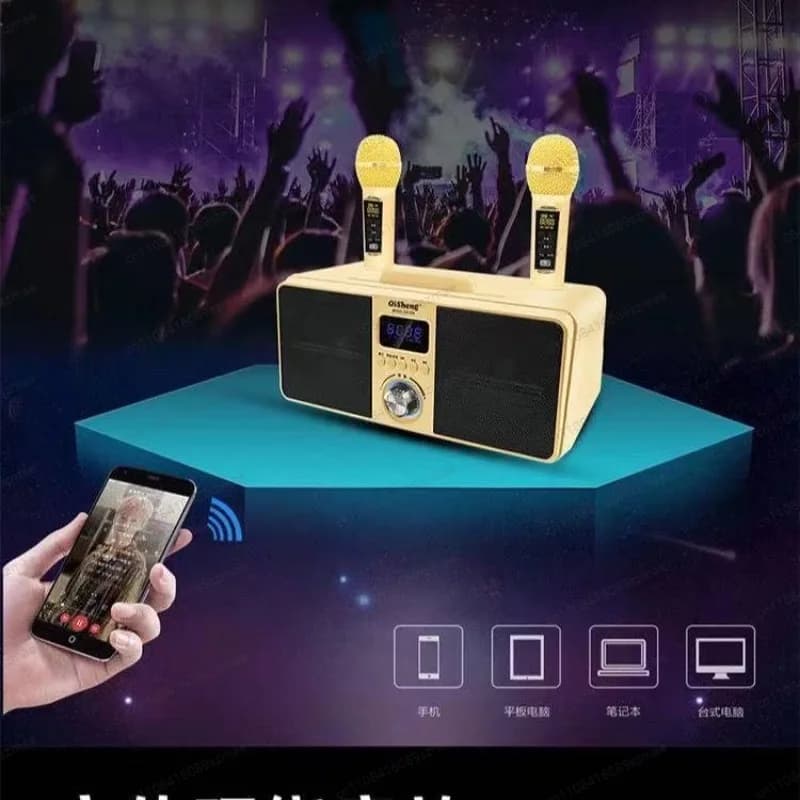 Microfono karaoke wireless SD309, altoparlante Bluetooth con microfono per TV e smartphone, macchina per cantare portatile per feste in casa