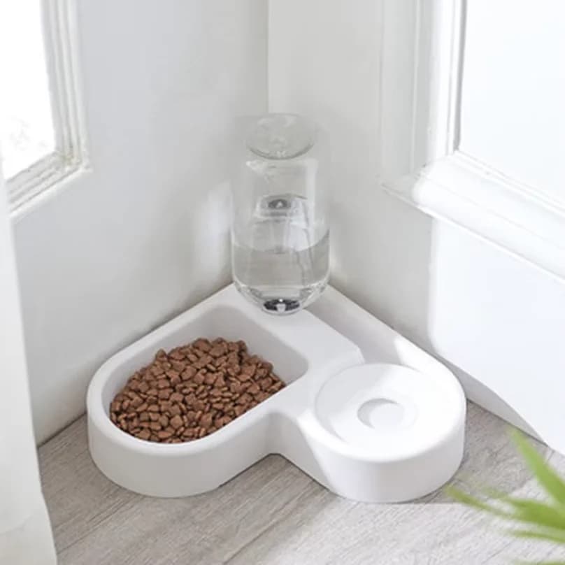 Automatic Pet Feeder & Water Bowl 500ml, Portable Slow Eating Food Dish for Cats & Dogs, Pet Products for Living Room & Bedroom