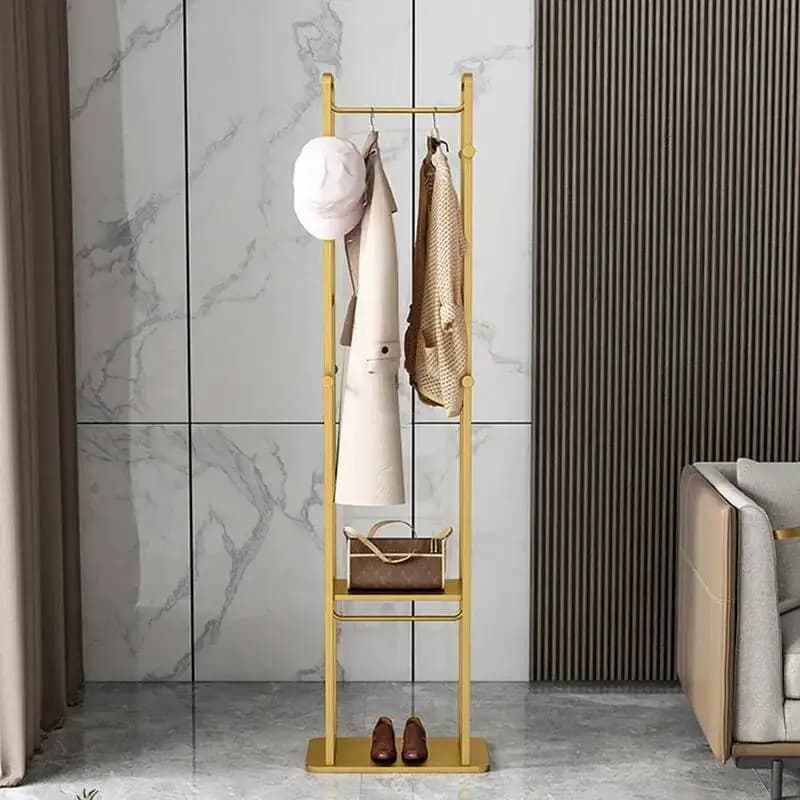 Modern wrought iron floor hanger Minimalist Nordic living room furniture Home bedroom clothes hangers Light luxury creative clothes