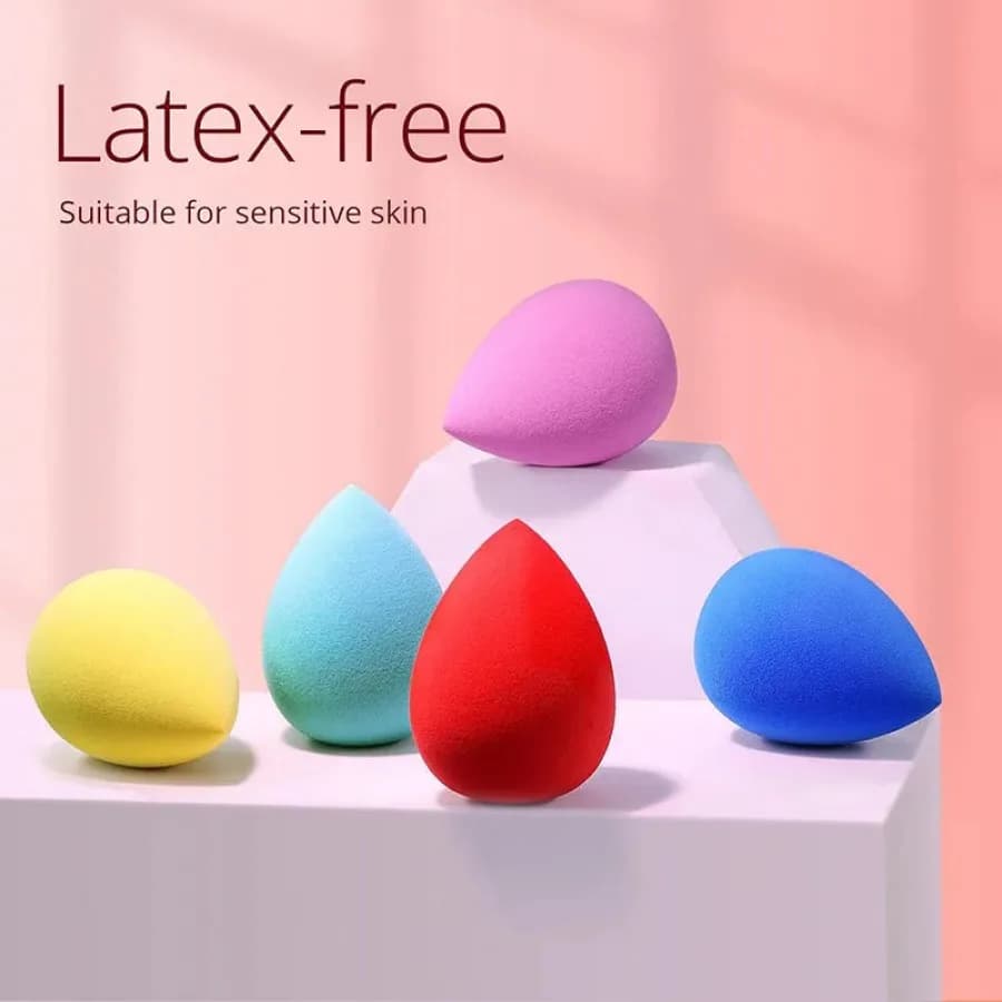Set di Spugne per Trucco Senza Lattice, Morbide e Multicolore per Pelli Sensibili