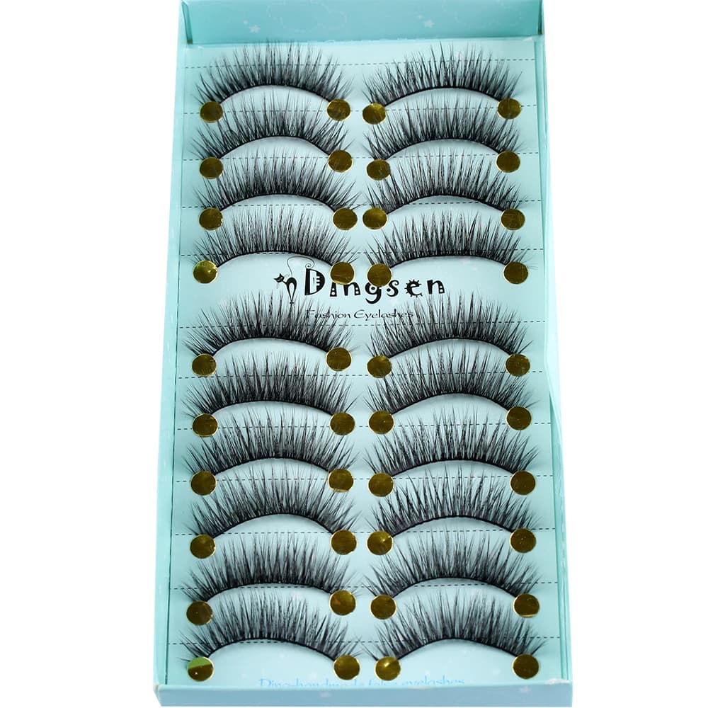 Ciglia Finte Naturali Glamour e Voluminose, Realizzate a Mano, Lunghe e Spesse, Strumenti per Extension Ciglia, Effetto 3D in Finta Pelliccia di Visone