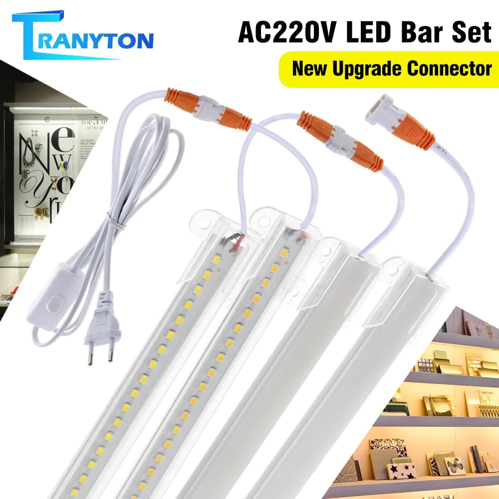 Tubo LED AC220V 50cm 72LED Barra notturna ad alta luminosità 2835 Striscia Lampada a risparmio energetico per la decorazione della parete dell'armadio da cucina di casa