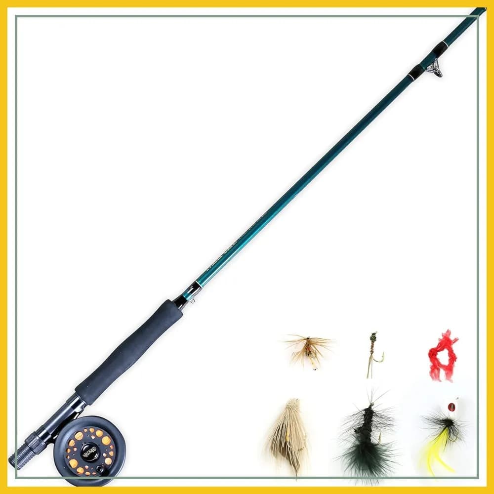 Kit Completo per la Pesca a Mosca: Canna da 8ft 5/6wt in 3 Pezzi, Mulinello, Filo e Attrezzatura