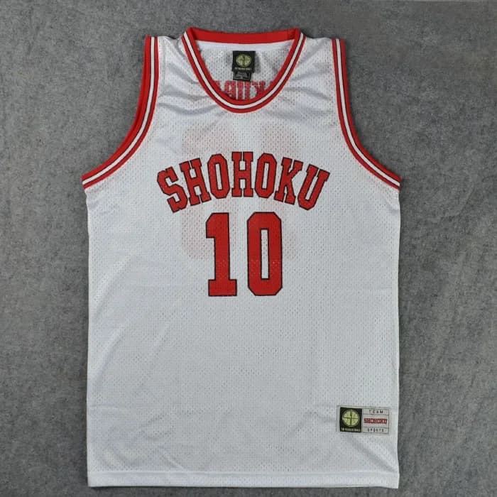 Costumi Cosplay Anime Shohoku High School No.10 Hanamichi Sakuragi Cosplay Top Vest Maglia da basket
