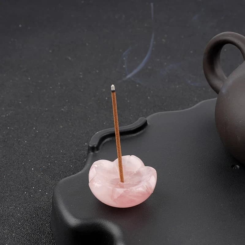 1PC Perline di pietra naturale Bastone di incenso a forma di loto Fai da te per la decorazione domestica Pietra energetica Lucidatura Perline lisce 32mm