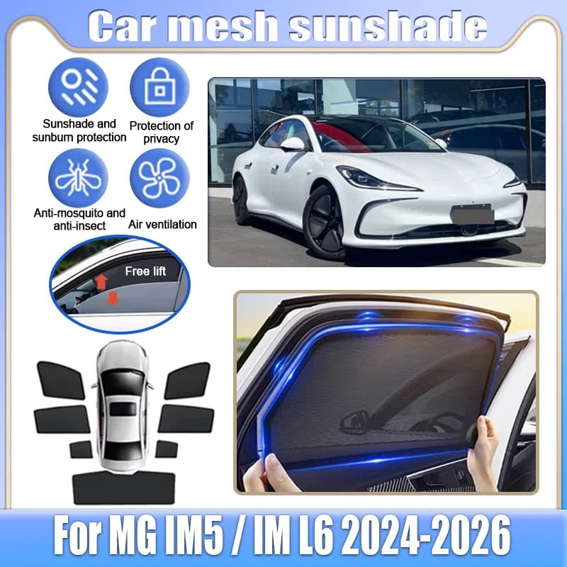 Sunshade For MG IM5 IM L6 2024~2026 P12L Car Mesh Windshield Privacy Curtain Visors Heat Insulation Sunscreen Auti-UV Accessorie
