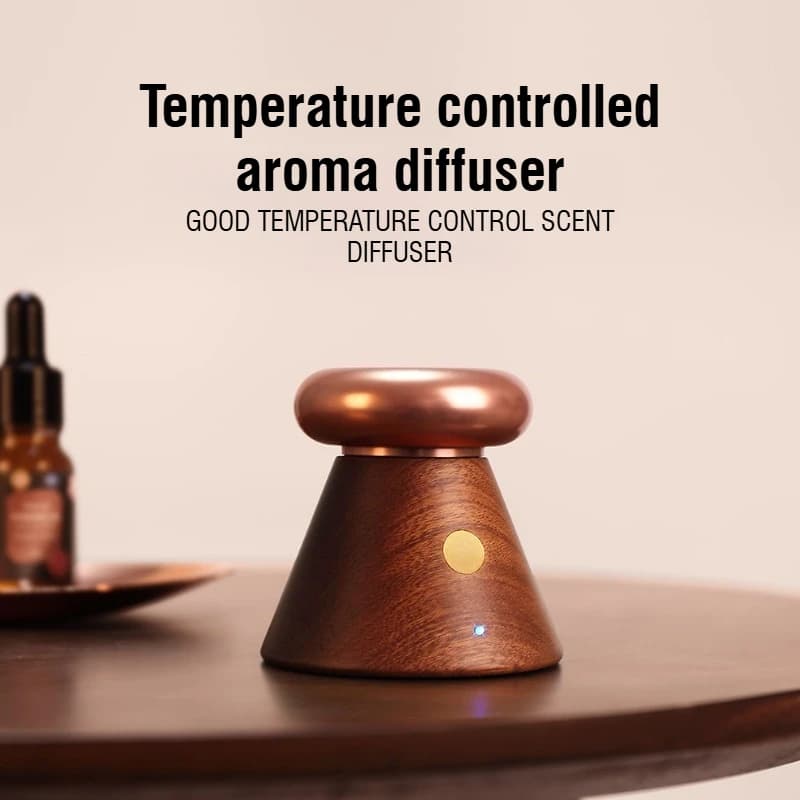Solid Wood Aroma Diffuser Temperature Controlled Creative Gift Simple Aromatherapy Ornament for Bedroom Bedhead Office Desktop