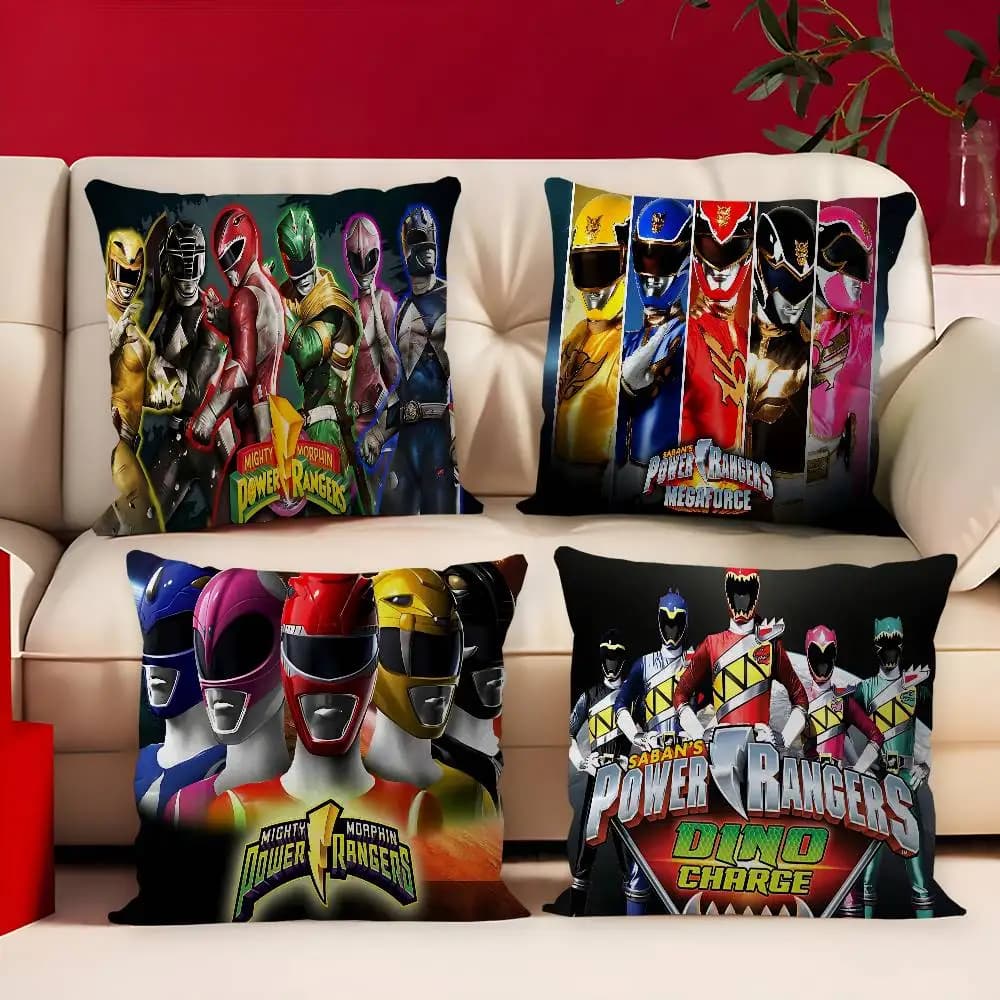 Fodera per cuscino Movie P-Power Cool Rangers, regalo, decorazione per casa, ufficio, camera da letto, divano, auto, 45x45