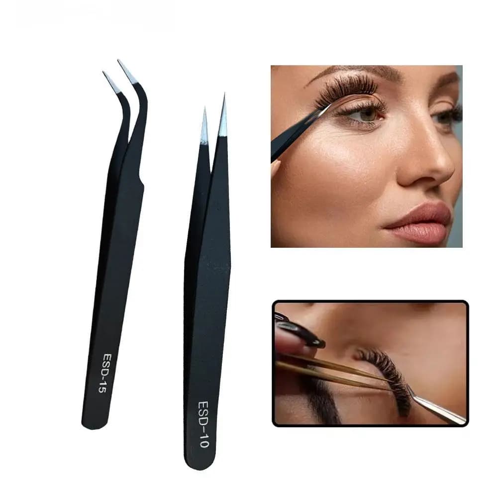 1 pcs in stainless steel curved eyebrow straight tweezers for fake eyelashes nail art extension tool makeup cutters for eyelashes