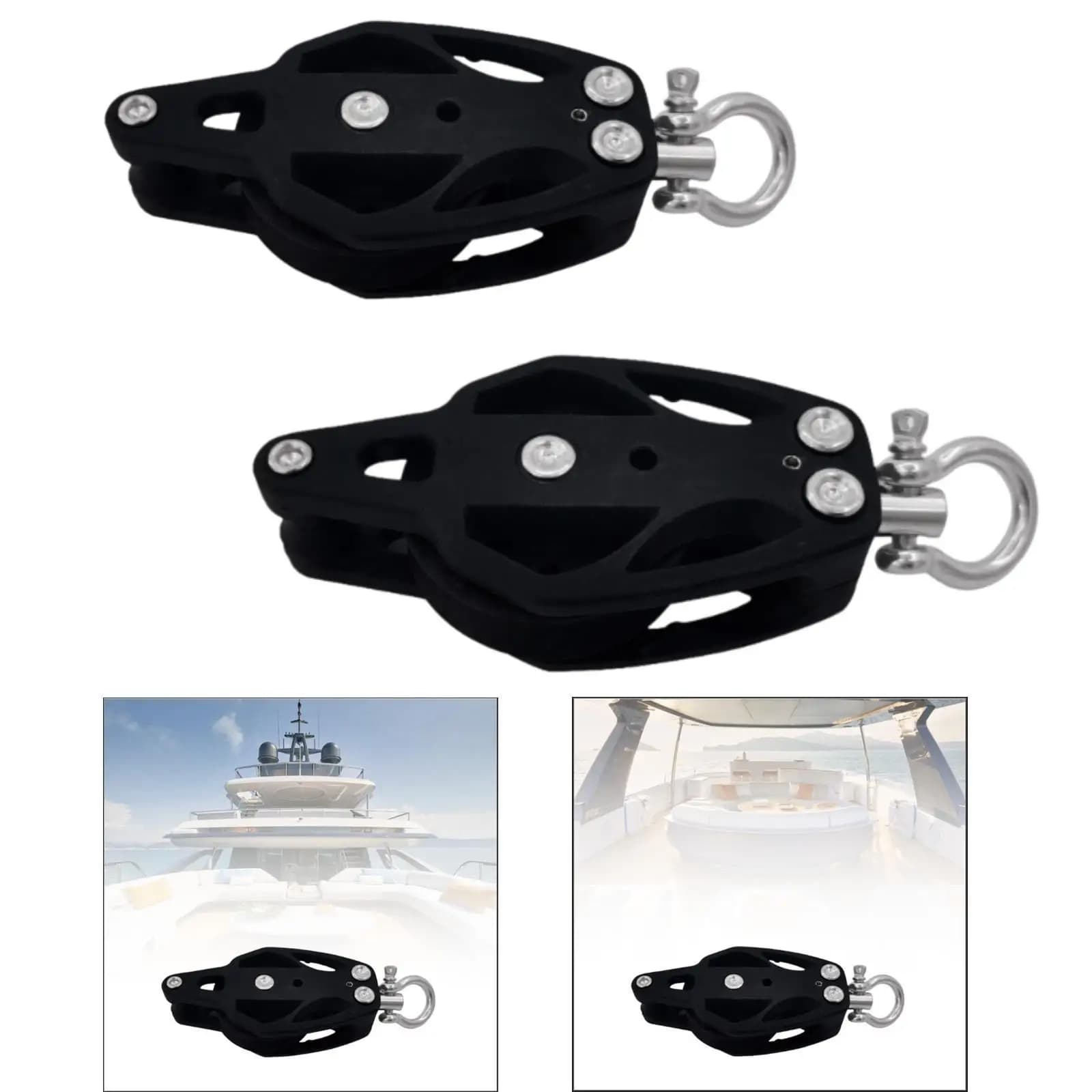 Puleggia di sollevamento per fune da ponte, blocco puleggia per gru con cuscinetto liscio e ruota girevole per barche a vela, yacht, kayak, canoa