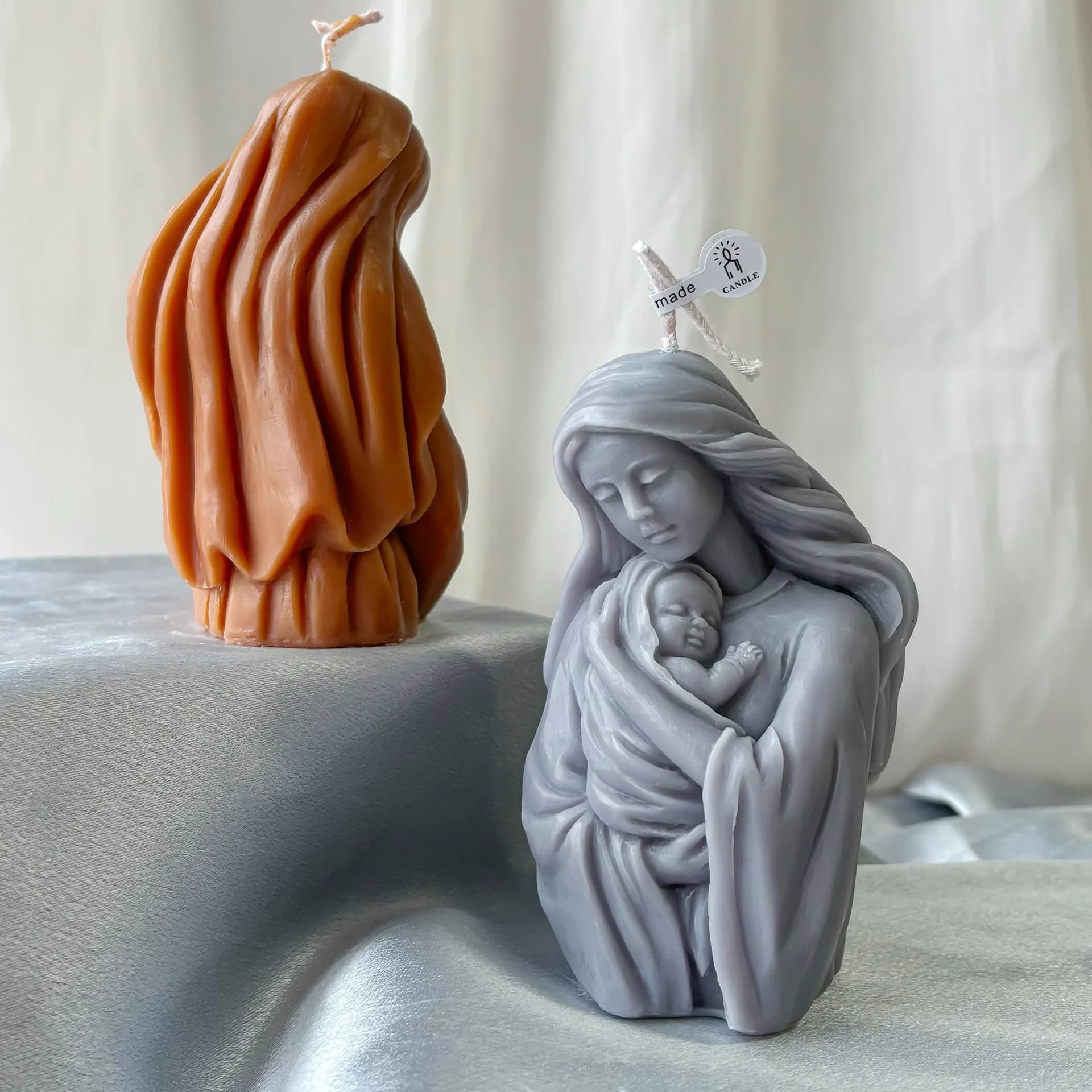 Stampo in Silicone per Candele Profumate Fai-da-Te per la Festa della Mamma, con Bambino che Tiene la Mamma, Regali Artigianali, Ornamenti in Gesso e Resina, Stampi per Decorazioni Casa