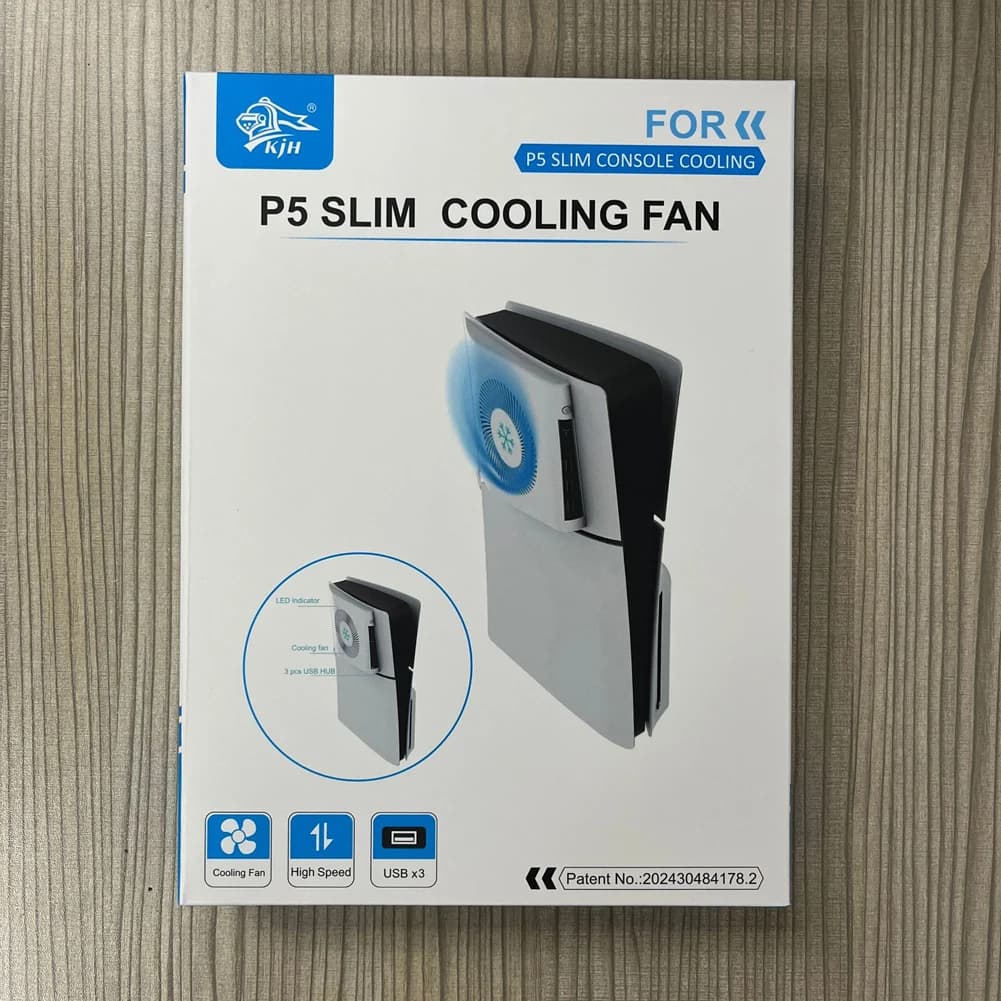 Ventola di Raffreddamento Laterale per Console PS5 Slim con 3 Porte USB 2.0, Ventola Esterna di Raffreddamento per Accessori PS5 Slim