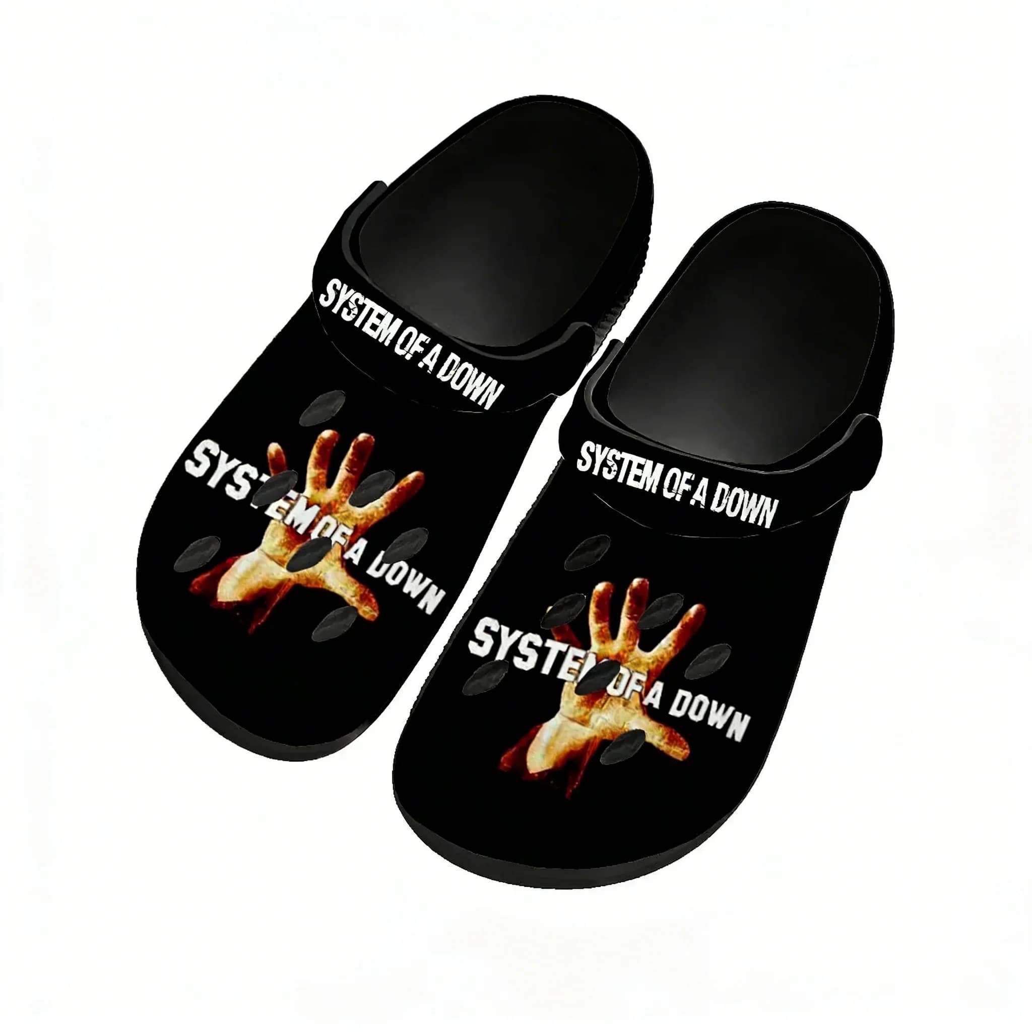 Sandali personalizzati System of a Down Home da donna e ragazza, alla moda, traspiranti, comodi, per giardino, spiaggia, con fori, tipo sabot