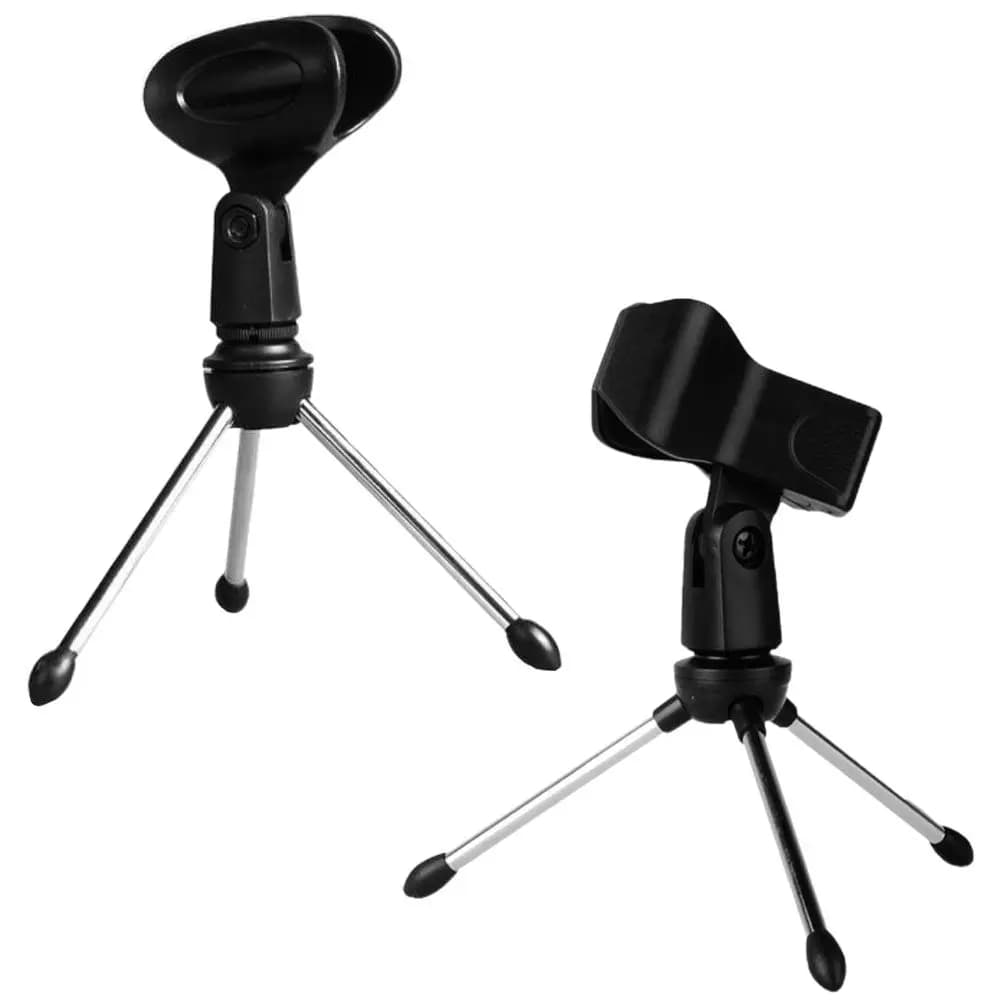 Supporto per microfono girevole da 2 pezzi con base triangolare, supporto per microfono da tavolo, treppiede per conferenze, trasmissioni, conferenze, uso in studio