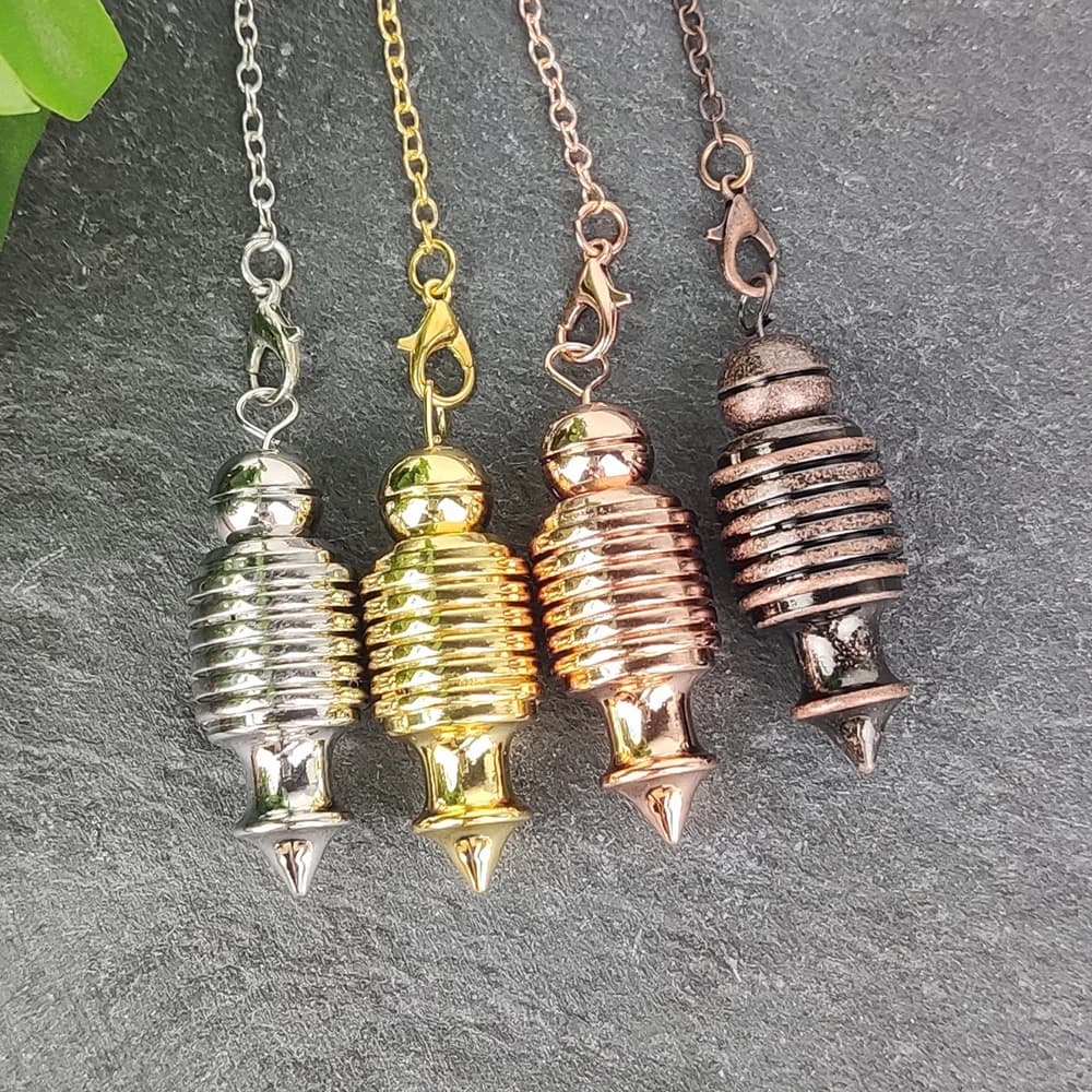Pendolo in metallo di rame per la divinazione di rabdomanzia, potente strumento di meditazione per il Set di pendolo di rabdomante a spirale di guarigione