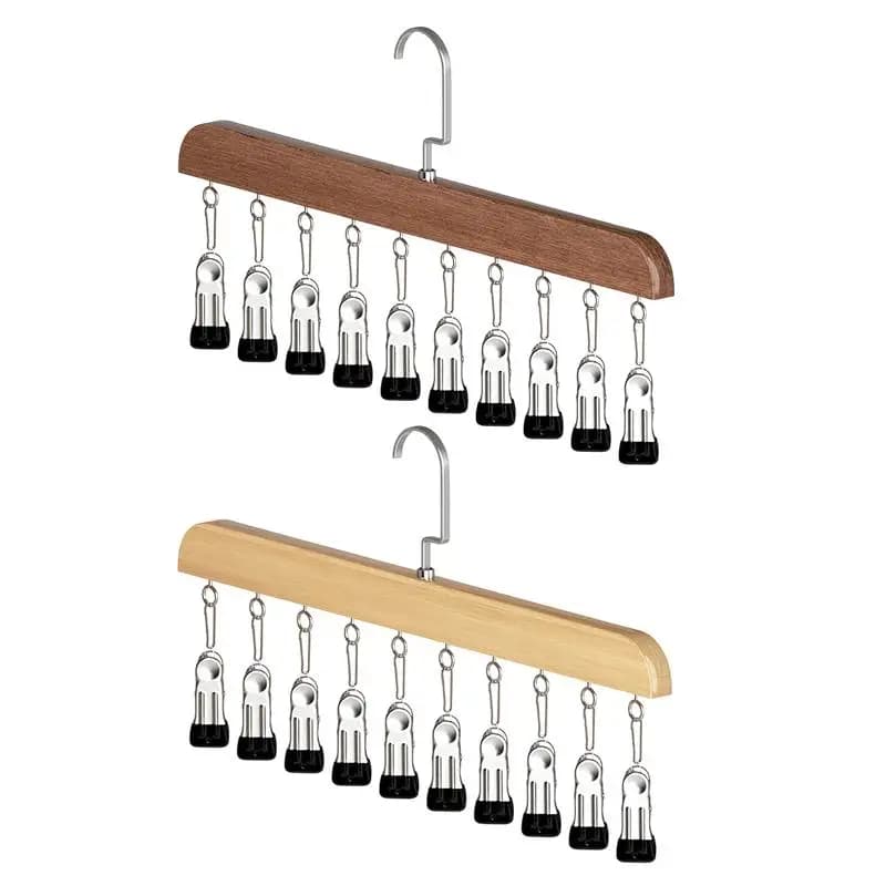 Organizzatore per Armadio con 10 Clip, Organizzatore Salvaspazio da Appendere, Mollette Salvaspazio per Cappelli e Sciarpe