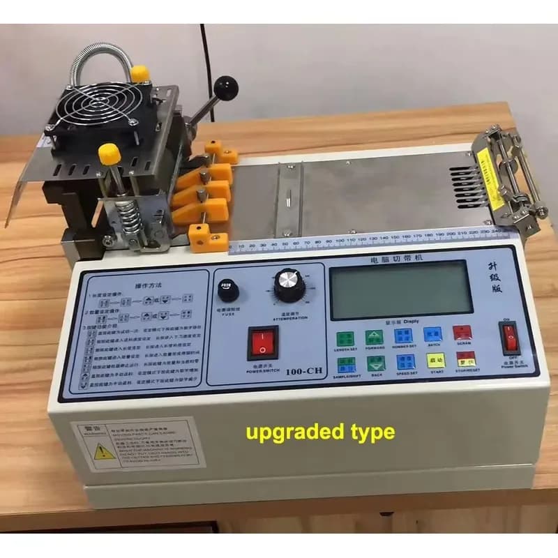 Automatic Velcro Tape Cutting Machine Computer Controlled Hot Cold Knife Programmable for Webbing Ribbon Elastic Belt Zipper