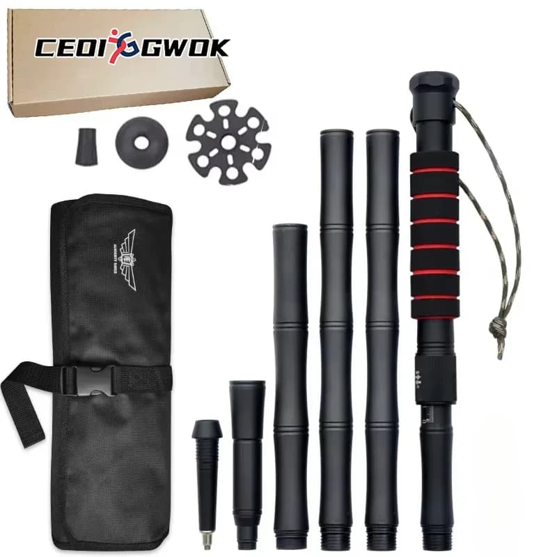 CEOI GWOK Ultralight Portable Folding Trekking Sticks Aluminum Trekking Multifunction Walking Sticks Adjustable Height