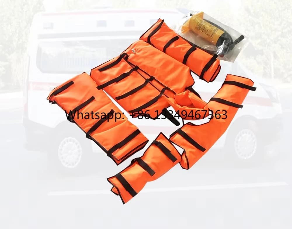 Kit di stecche sottovuoto portatili di primo soccorso medico con spedizione veloce per ordine all'ingrosso di fratture di gambe e braccia lunghe