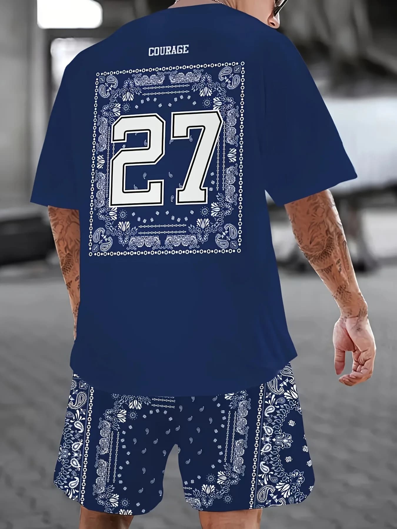 New Arrival 2026: Versatile Men's T-shirt Set with 3D Printing "Courage 27" – Ideal for Daily Use and Competition