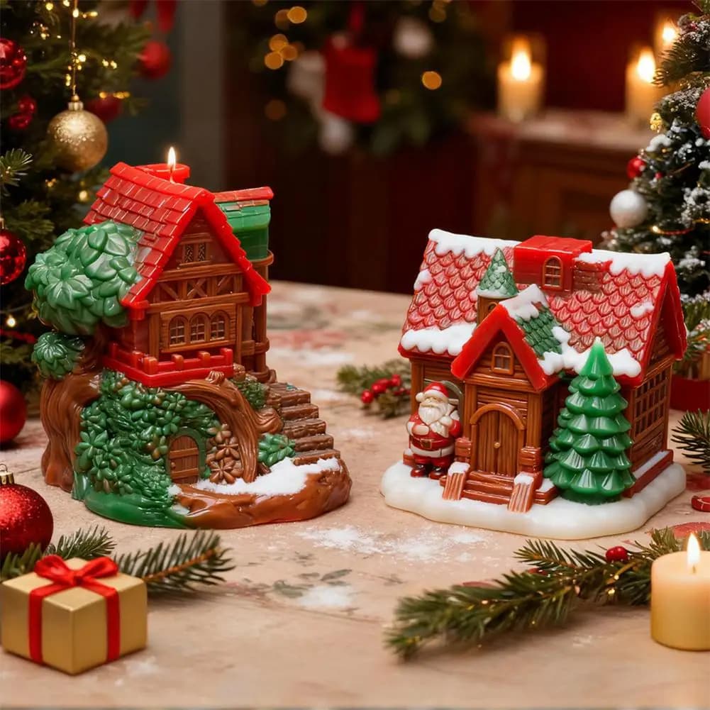 2025 Stampo in silicone per candela profumata per casa di Natale Babbo Natale Babbo Natale che bussa sulla porta Regali Stampi in silicone fai-da-te