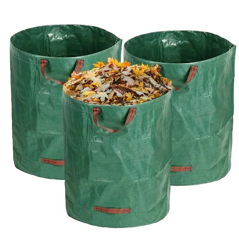 New Leaf collection bag with lid, shoulder strap, and drawstring - reusable, suitable for leaf and lawn litter, yard cleaning