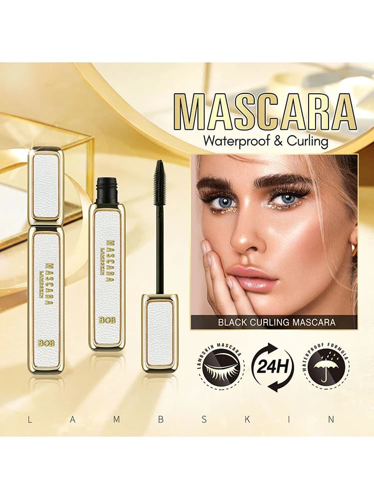 Mascara Nero per Ciglia 4D, Effetto Setoso, Allungante, Volumizzante, Impermeabile, Lunga Duration, Cosmetic per Occhi