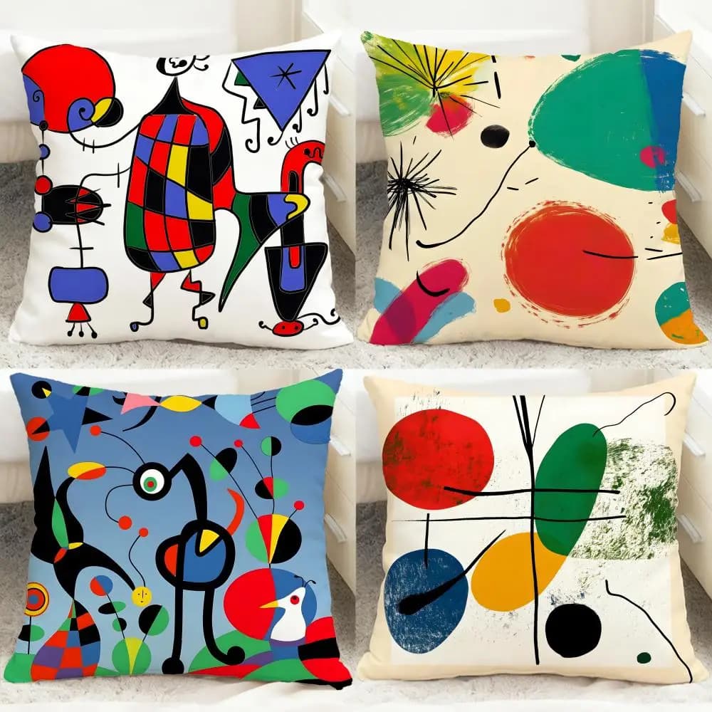 classic painter Joan Miro Cushion Cover Comfortable Reversible Pillow Cover Ideal for Car Sofa Bedroom & Beyond