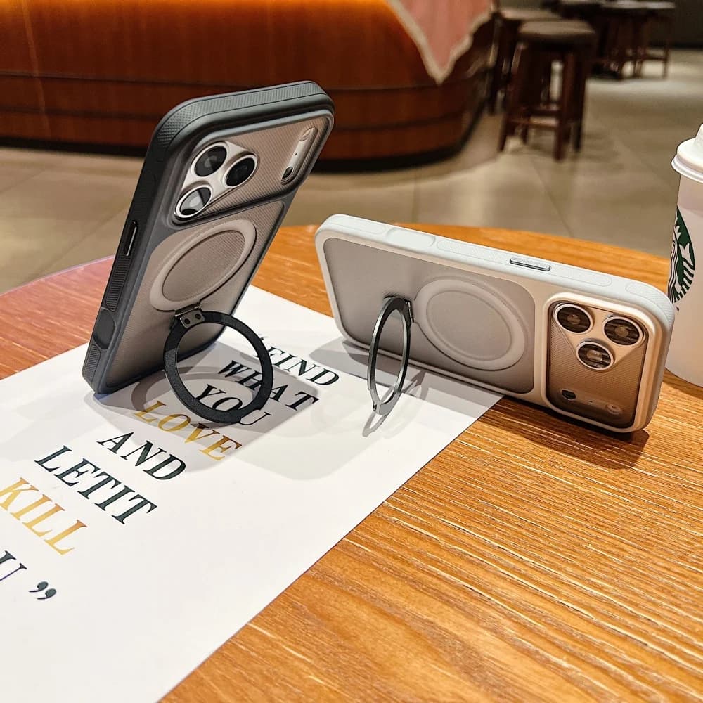 Original Clear Matte For Magsafe Magnetic Phone Case For iPhone 17 16 E 15 14 Plus 13 12 Pro Max Metal Bracket Full Bumper Cover
