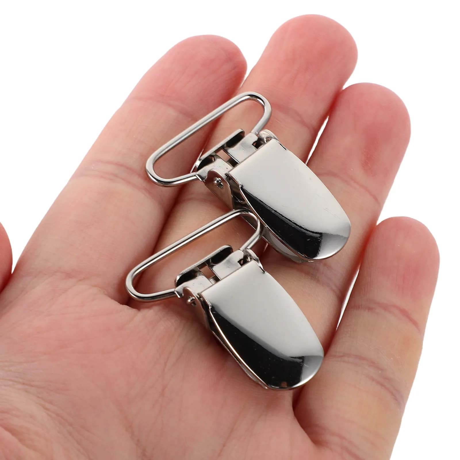 30Pcs Duckbill Suspender Clips Non-Slip Metal Strap Buckles for Backpacks Clothing Adjustments Garment Fasteners