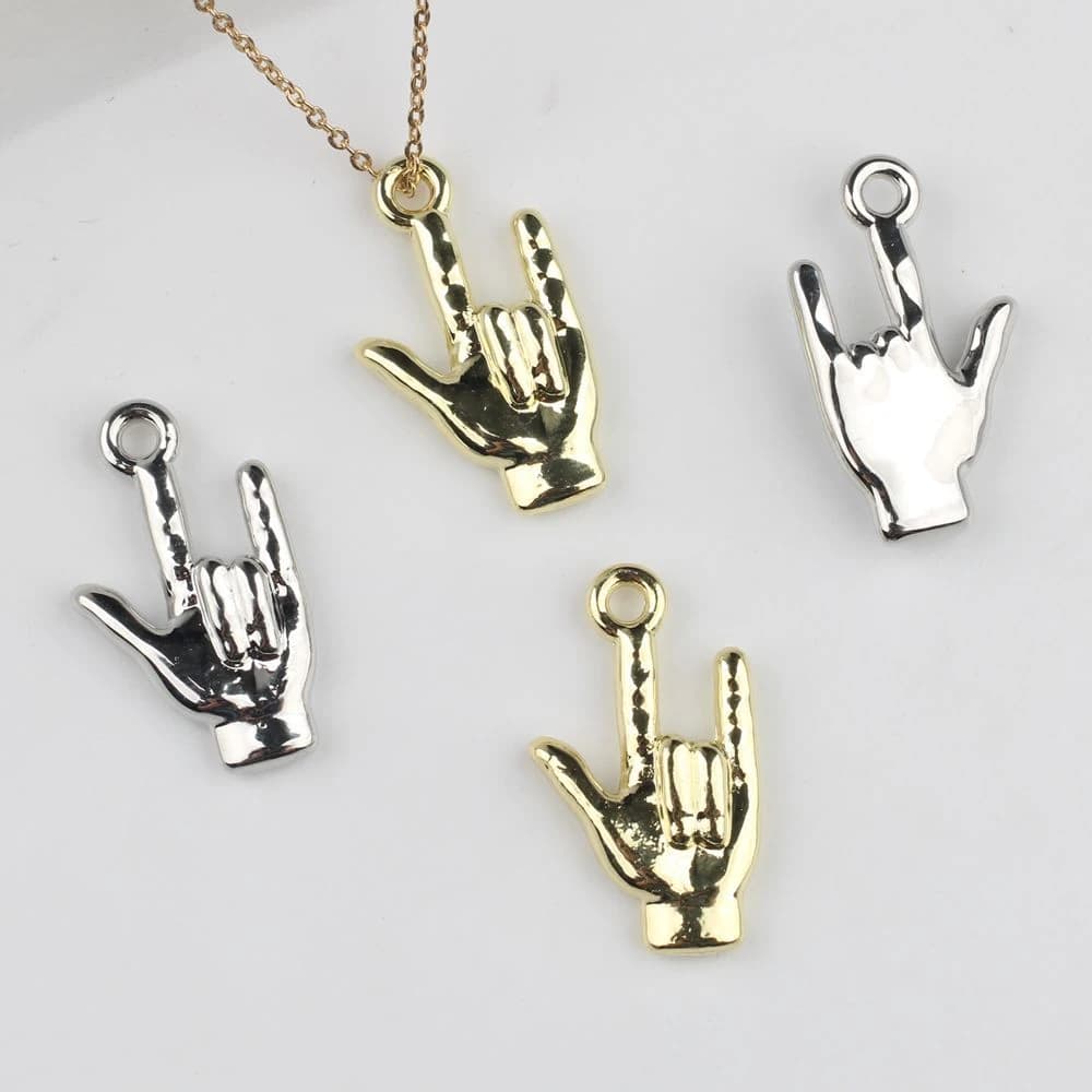 10 pezzi semplici ciondoli a forma di gesto fatti a mano gioielli fai da te accessori per la creazione di braccialetti orecchini collana ornamento moda Gi