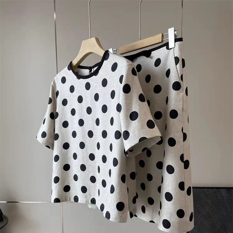 Gingham Series! Linen Gingham Top plus round Gingham Skirt with Belt Dress Knot Dress Women's Summer Commute Dress