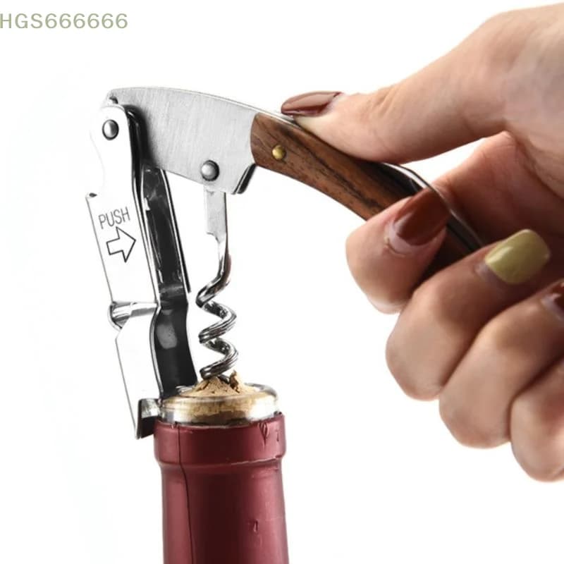 Multifunctional Kitchen Openers with Wood Handle, Easy to Use, with Stainless Steel Blade