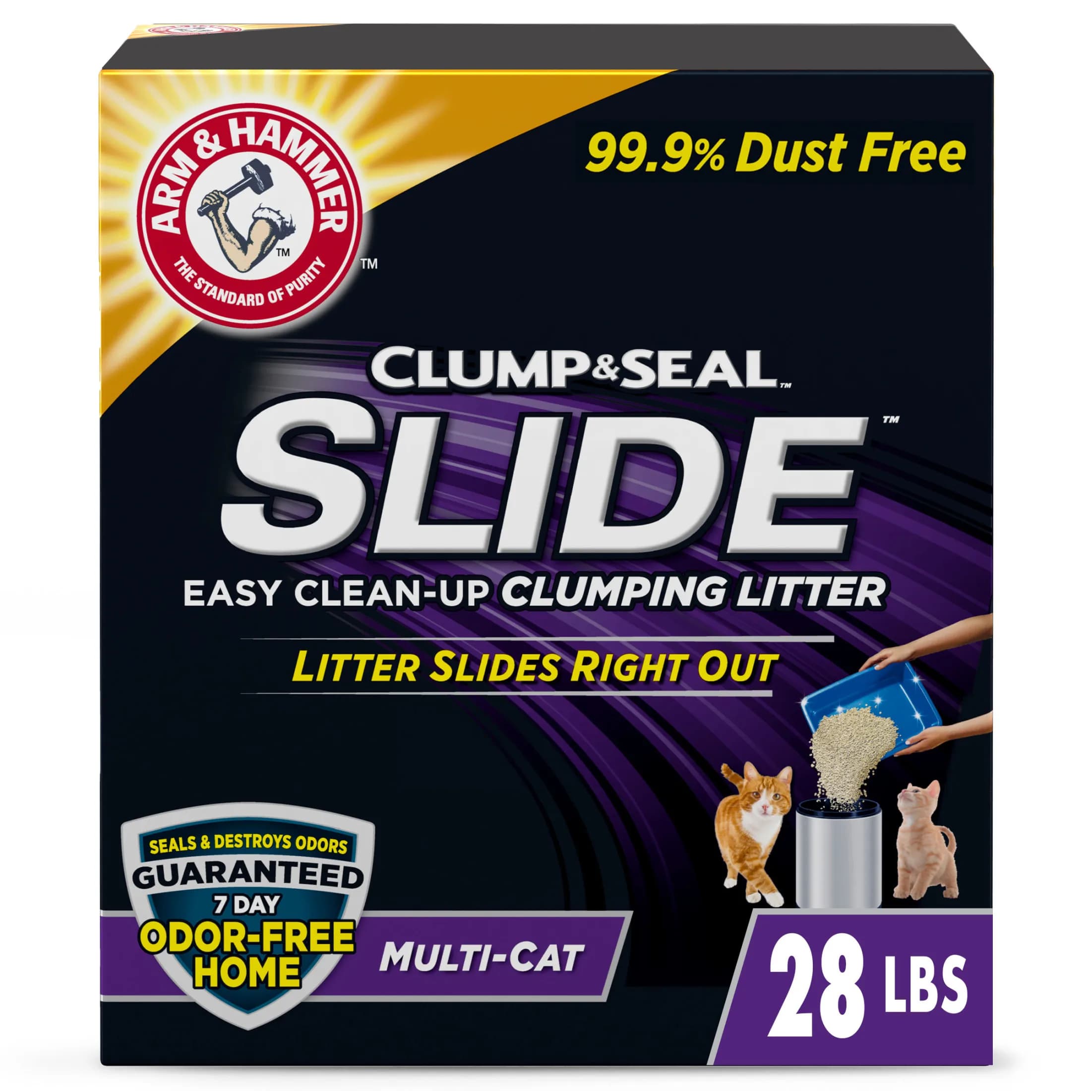 Clump & Seal SLIDE Cat Litter Easy Clean-up Multi-Cat Formula 28 lbs