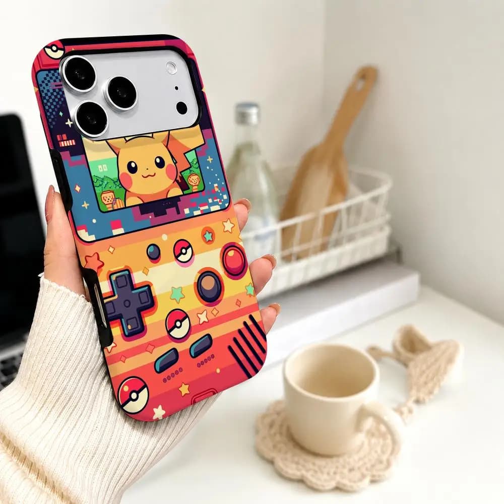 Cute Cartoon P-Pikachu Phone Case Film material coverage Shell FOR IPhone 17 16 15 14 12 17Air 16e 13 Pro MAX 16Plus Cover