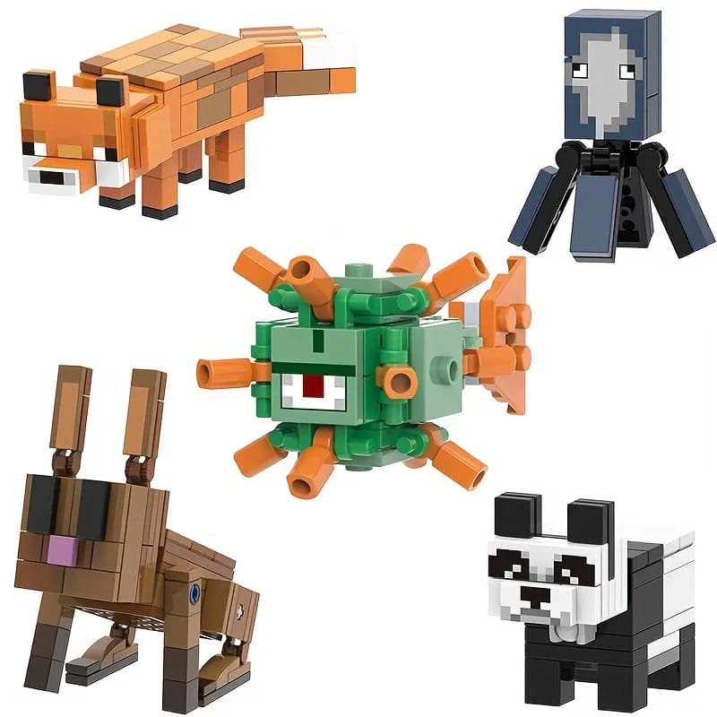 5cps Mini classic figures of cartoon blocks, gifts, educational toys, Christmas gifts, Halloween gifts