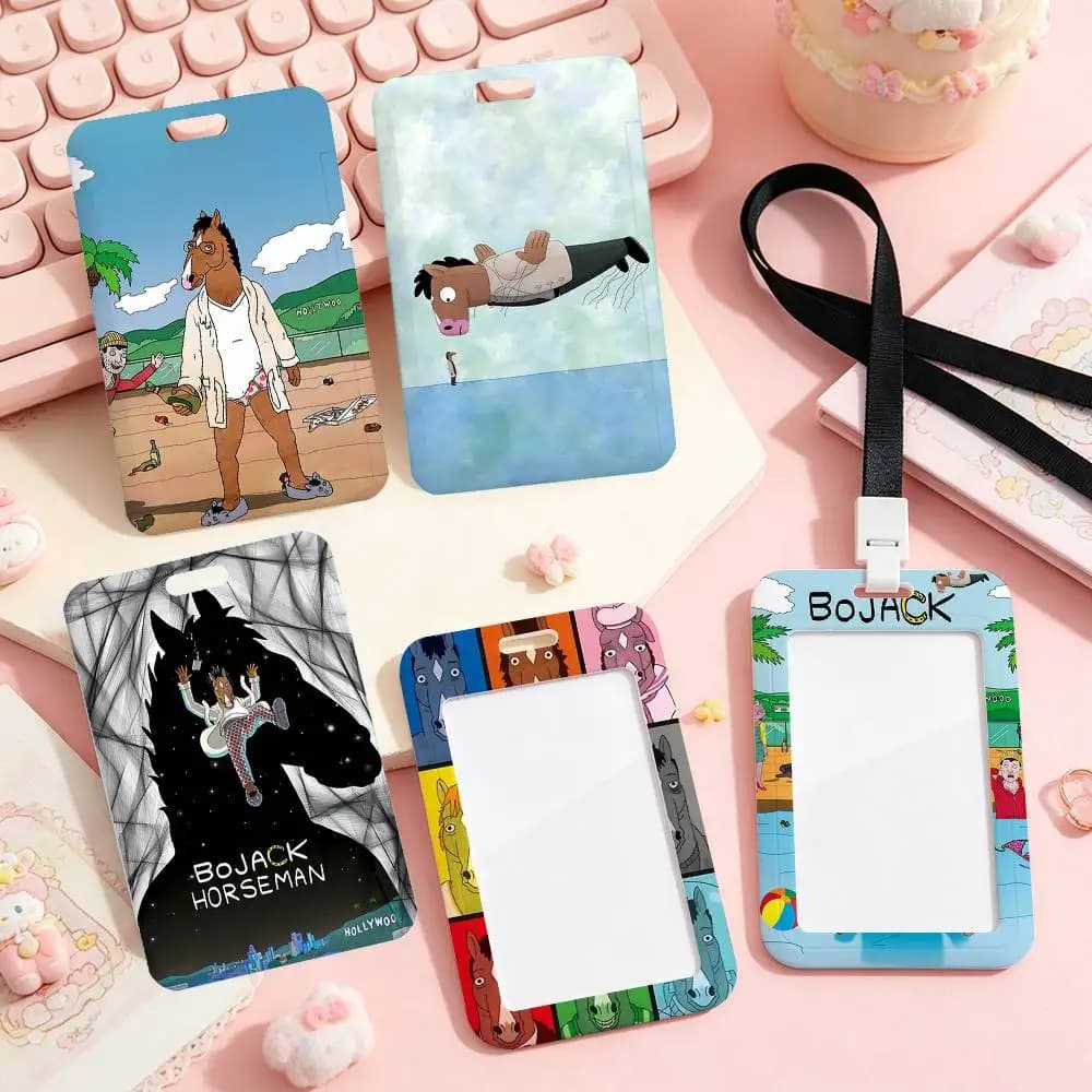 Funny B-bojack Horseman-S Employee ID Badge With Name Tag, Lanyard, High-end Work Badge, Card Holder, Student ID Badge