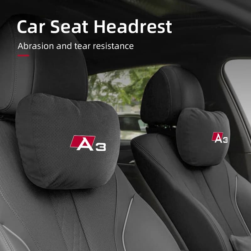 Car Interior Seat Headrest Fur Neck Pillow Lumbar Support Accessories For Quattro A3 A4 A6 A5 Q5 A1 Q7 Q3 TT S1 SQ5 RSQ3 RS