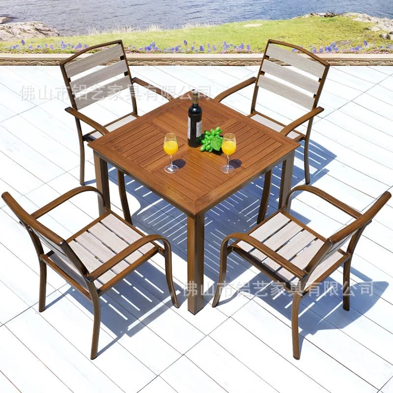 Mobili per appartamenti di piccole dimensioni ristorante balcone giardino pendolo esterno all'aperto mercato tavolo in rattan artistico in alluminio